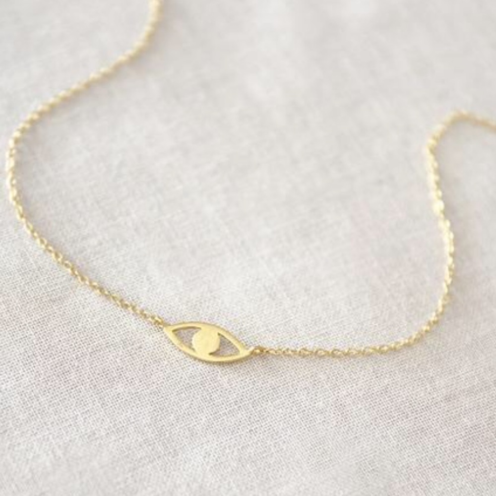 Gold Dainty Evil Eye Necklace